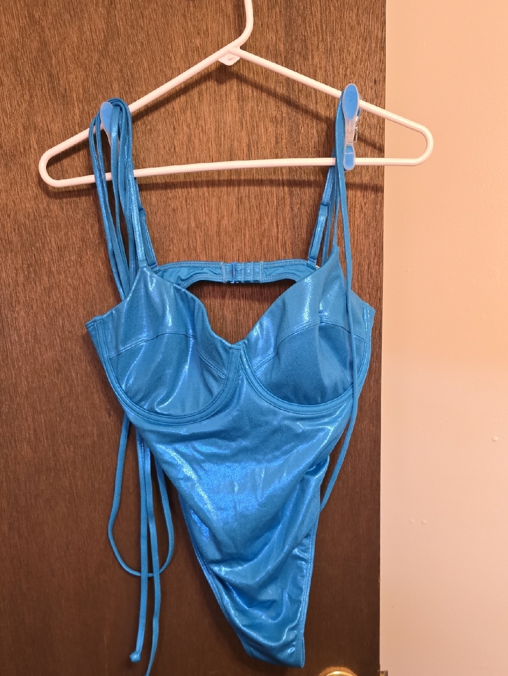 ivy park adidas Shiny Blue Women's Bandeau Bodysuit
